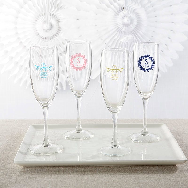 Personalized Champagne Flute - Rustic Charm Baby Shower