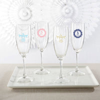 Thumbnail for Personalized Champagne Flute - Rustic Charm Baby Shower