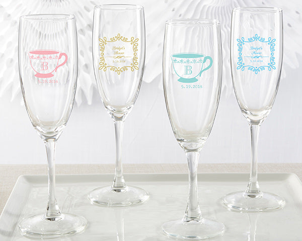 Personalized Champagne Flute - Tea Time
