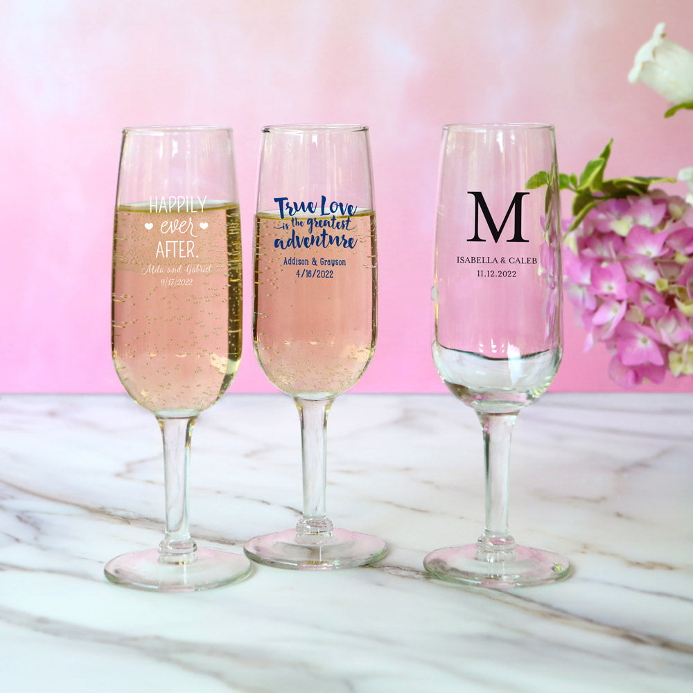 Personalized 6 oz. Champagne Flute - Wedding