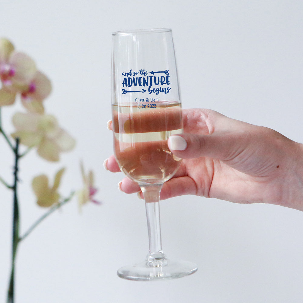Personalized 6 oz. Champagne Flute - Wedding
