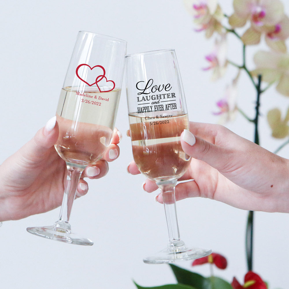 Personalized 6 oz. Champagne Flute - Wedding