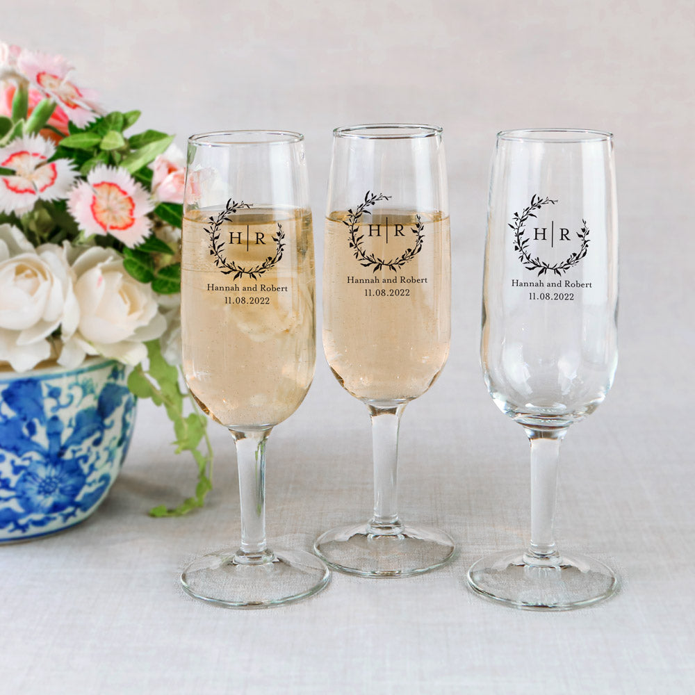 Personalized 6 oz. Champagne Flute - Wedding