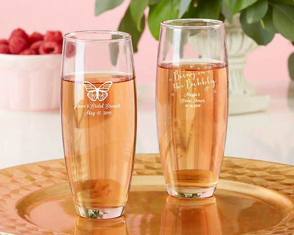 Personalized Stemless Champagne Glass - Bridal Brunch