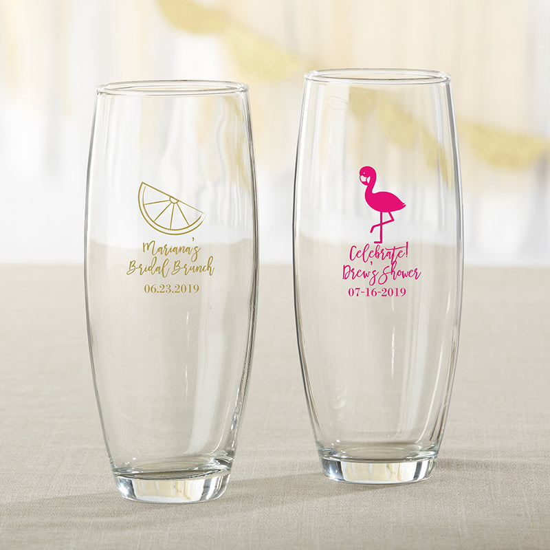 Personalized 9 oz. Stemless Champagne Glass - Cheery & Chic