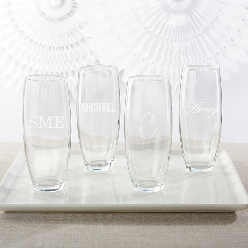 Personalized 9 oz. Stemless Champagne Glass - Engraved