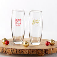 Thumbnail for Personalized 9 oz. Stemless Champagne Glass - Holiday
