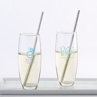 Thumbnail for Personalized Stemless Champagne Glass - Something Blue