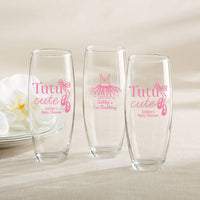 Thumbnail for Personalized 9 oz. Stemless Champagne Glass - Tutu Cute