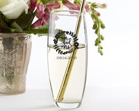 Thumbnail for Personalized 9 oz. Stemless Champagne Glass - Romantic Garden