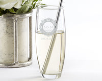 Thumbnail for Personalized 9 oz. Stemless Champagne Glass - Romantic Garden