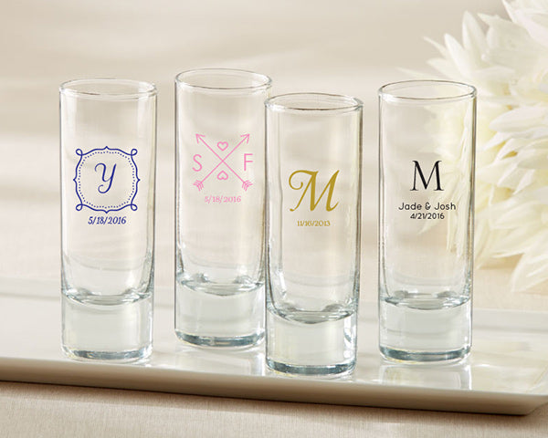 Personalized Tall Shot Glass - Wedding