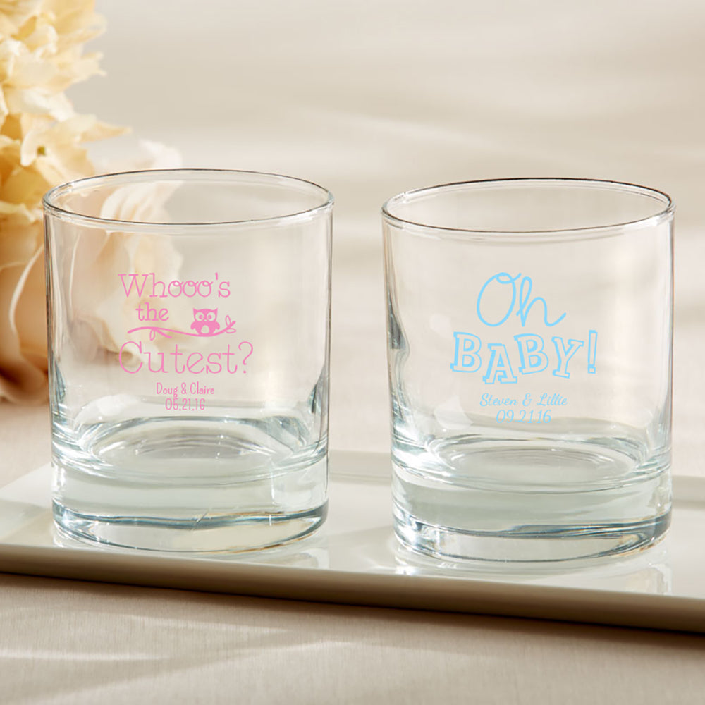 Personalized 9 oz. Rocks Glass - Baby Shower