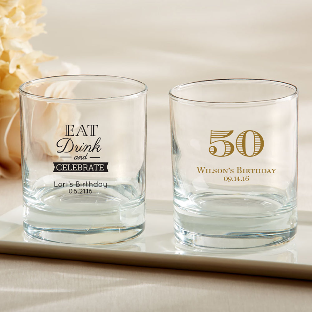 Personalized 9 oz. Rocks Glass - Birthday