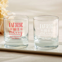 Thumbnail for Personalized 9 oz. Rocks Glass - Eat, Drink, Be Merry