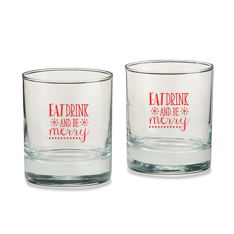Eat, Drink & Be Merry 9 oz. Rocks Glass (Set of 4)
