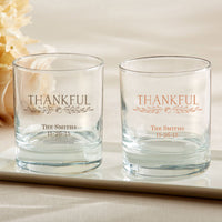 Thumbnail for Personalized 9 oz. Rocks Glass - Thankful