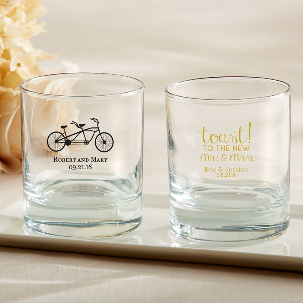 Personalized 9 oz. Rocks Glass - Wedding