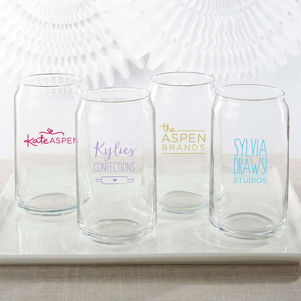 Personalized 16 oz. Can Glass - Custom Design Main Image, Kate Aspen | Can Glass