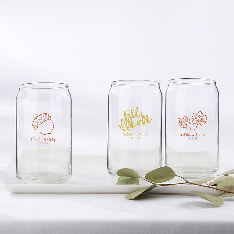 Personalized 16 oz. Can Glass - Fall