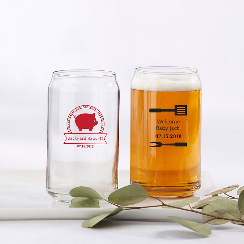 Personalized 16 oz. Can Glass - BBQ