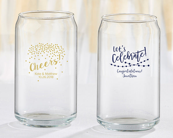 Personalized 16 oz. Can Glass - Party Time