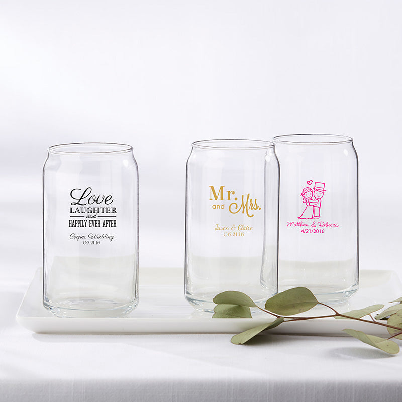 Mason Jar Drinking Glasses 16oz - Forever Wedding Favors