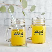 Thumbnail for 12 oz. Mason Jar Mug with Lid - Adventure Begins (Set of 6)
