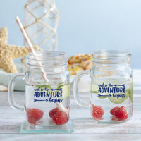 Thumbnail for 12 oz. Mason Jar Mug with Lid - Adventure Begins (Set of 6)