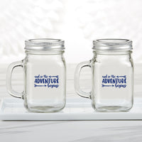 Thumbnail for 12 oz. Mason Jar Mug with Lid - Adventure Begins (Set of 6)