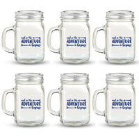 Thumbnail for 12 oz. Mason Jar Mug with Lid - Adventure Begins (Set of 6)
