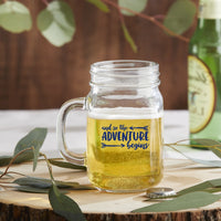 Thumbnail for 12 oz. Mason Jar Mug with Lid - Adventure Begins (Set of 6)