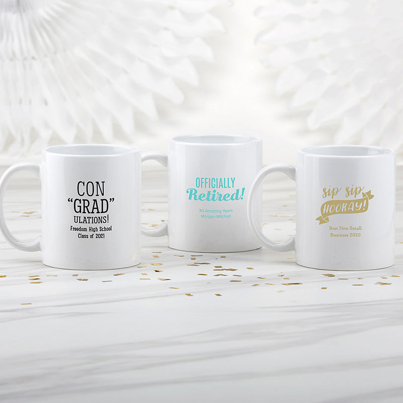 Personalized 11 oz. White Coffee Mug - Celebration