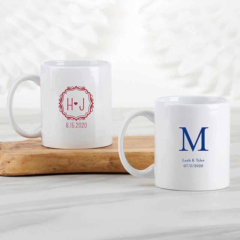 Personalized 11 oz. White Coffee Mug - Monogram