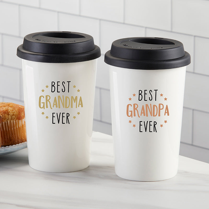 Best Grandma Ever 15 oz. Ceramic Travel Mug