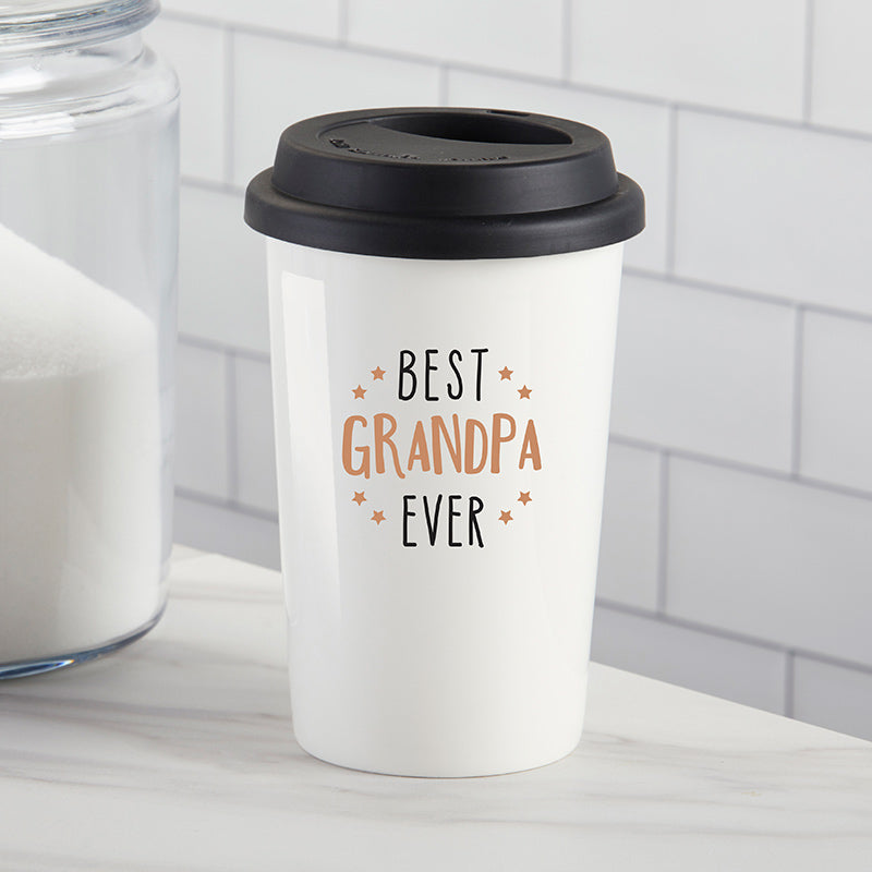 Best Grandpa Ever 15 oz. Ceramic Travel Mug