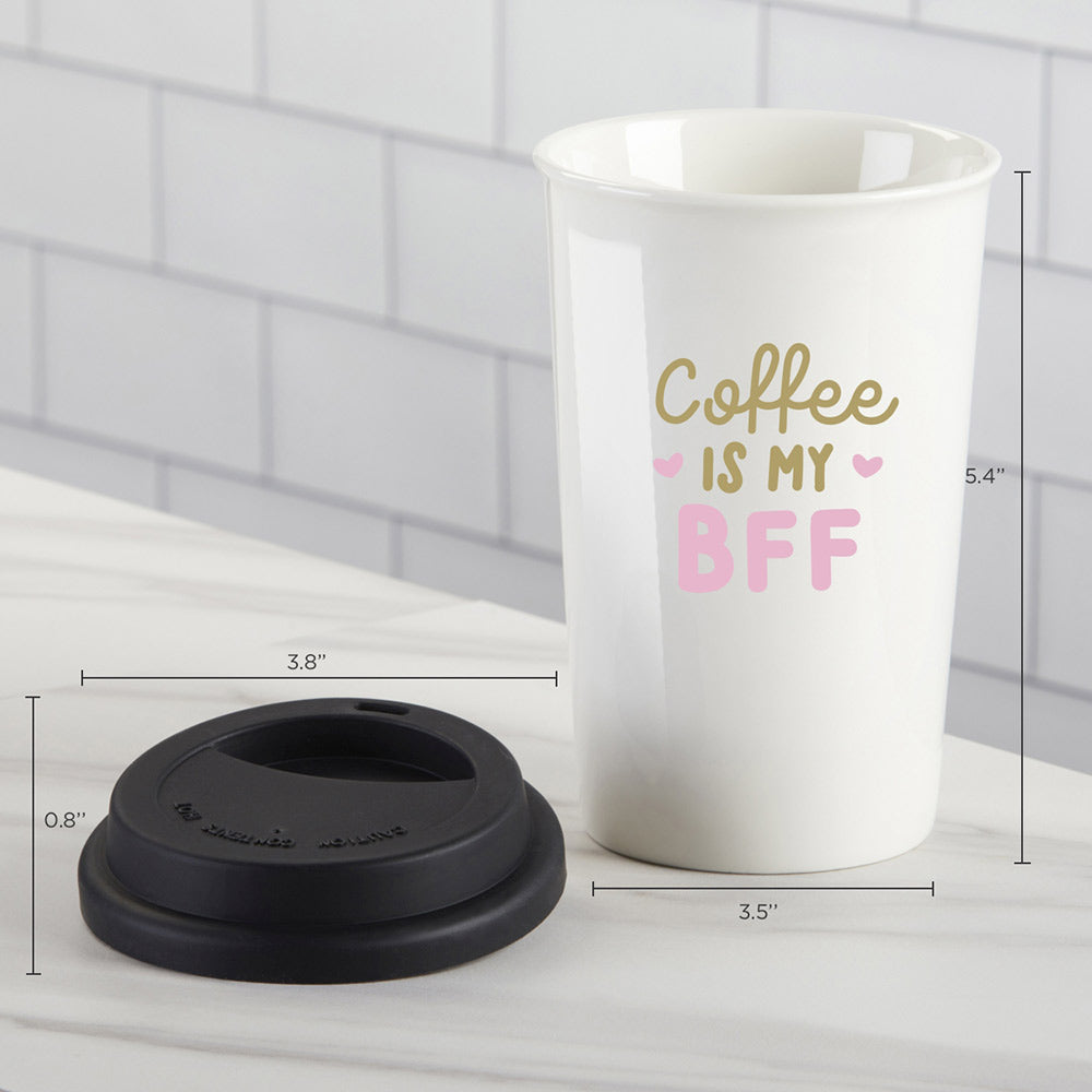 Coffee is My BFF 15 oz. Ceramic Travel Mug