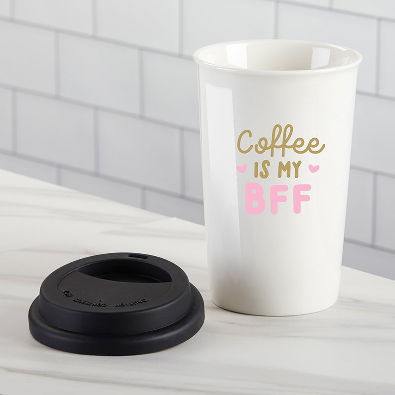 Coffee is My BFF 15 oz. Ceramic Travel Mug