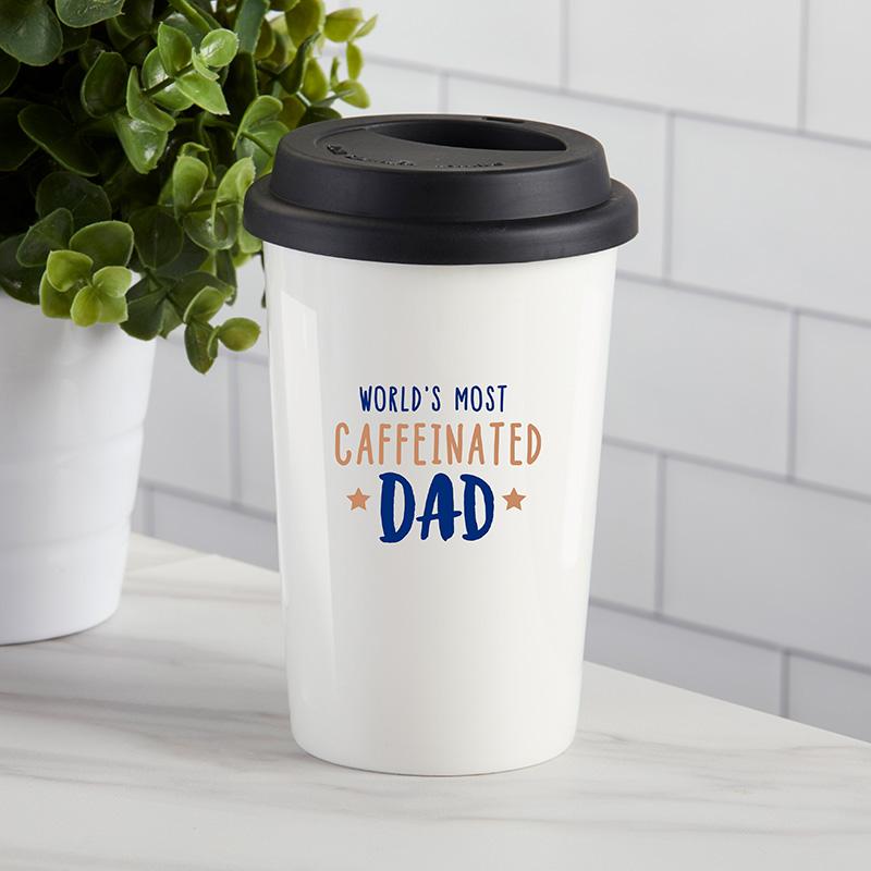 World's Most Caffeinated Dad 15 oz. Ceramic Travel Mug