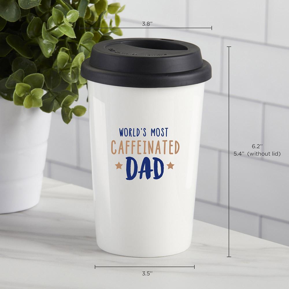 World's Most Caffeinated Dad 15 oz. Ceramic Travel Mug