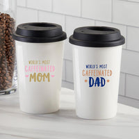 Thumbnail for World's Most Caffeinated Mom 15 oz. Ceramic Travel Mug
