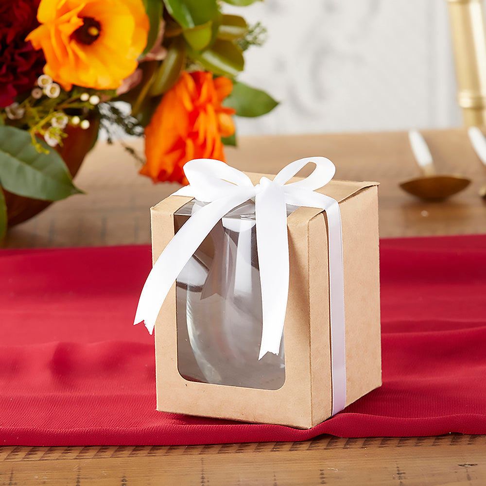 Kraft 15 oz. Glassware Gift Box with Ribbon (Set of 20) Alternate Image 2, Kate Aspen | Glassware Gift Box
