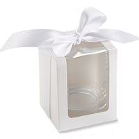 Thumbnail for White 2 oz. Shot Glass/Votive Holder Gift Box with Ribbon (Set of 20) Main Image, Kate Aspen | Glassware Gift Box
