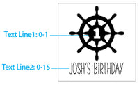 Thumbnail for Personalized Glass Coaster - Nautical Birthday (Set of 12)