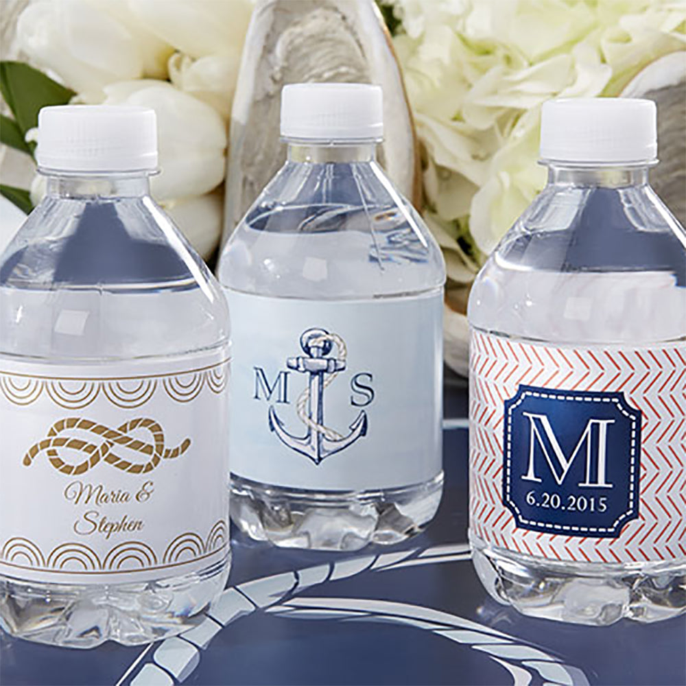 Personalized Water Bottle Labels - Kate's Nautical Wedding Collection Main Image, Kate Aspen | Water Bottle Labels