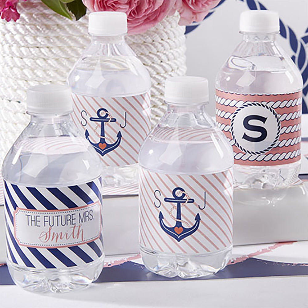 Personalized Water Bottle Labels - Kate's Nautical Bridal Collection Main Image, Kate Aspen | Water Bottle Labels