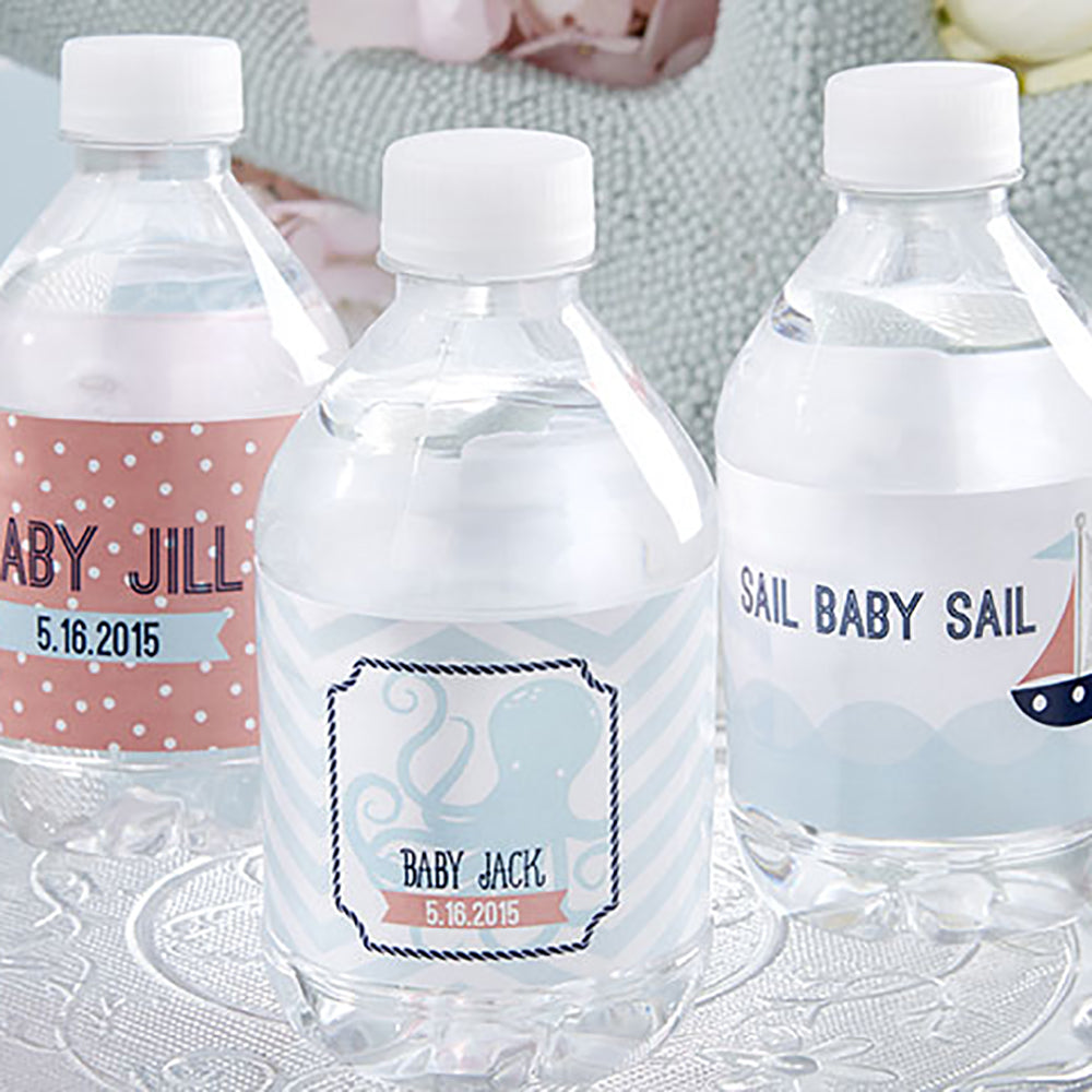 Personalized Water Bottle Labels - Nautical Baby Shower Main Image, Kate Aspen | Water Bottle Labels