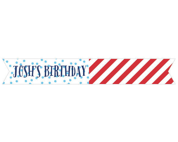 Personalized Party Straw Flags - Kate's Nautical Birthday Collection