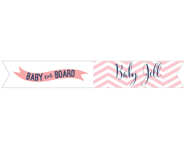 Personalized Party Straw Flags - Kate's Nautical Baby Shower Collection