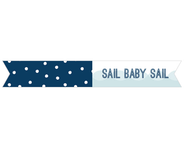 Personalized Party Straw Flags - Kate's Nautical Baby Shower Collection